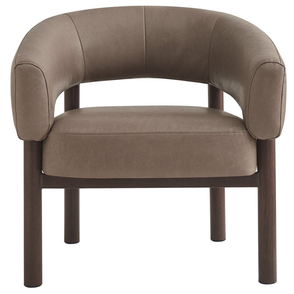 Allegra Accent Chair (Dark Taupe and Walnut)