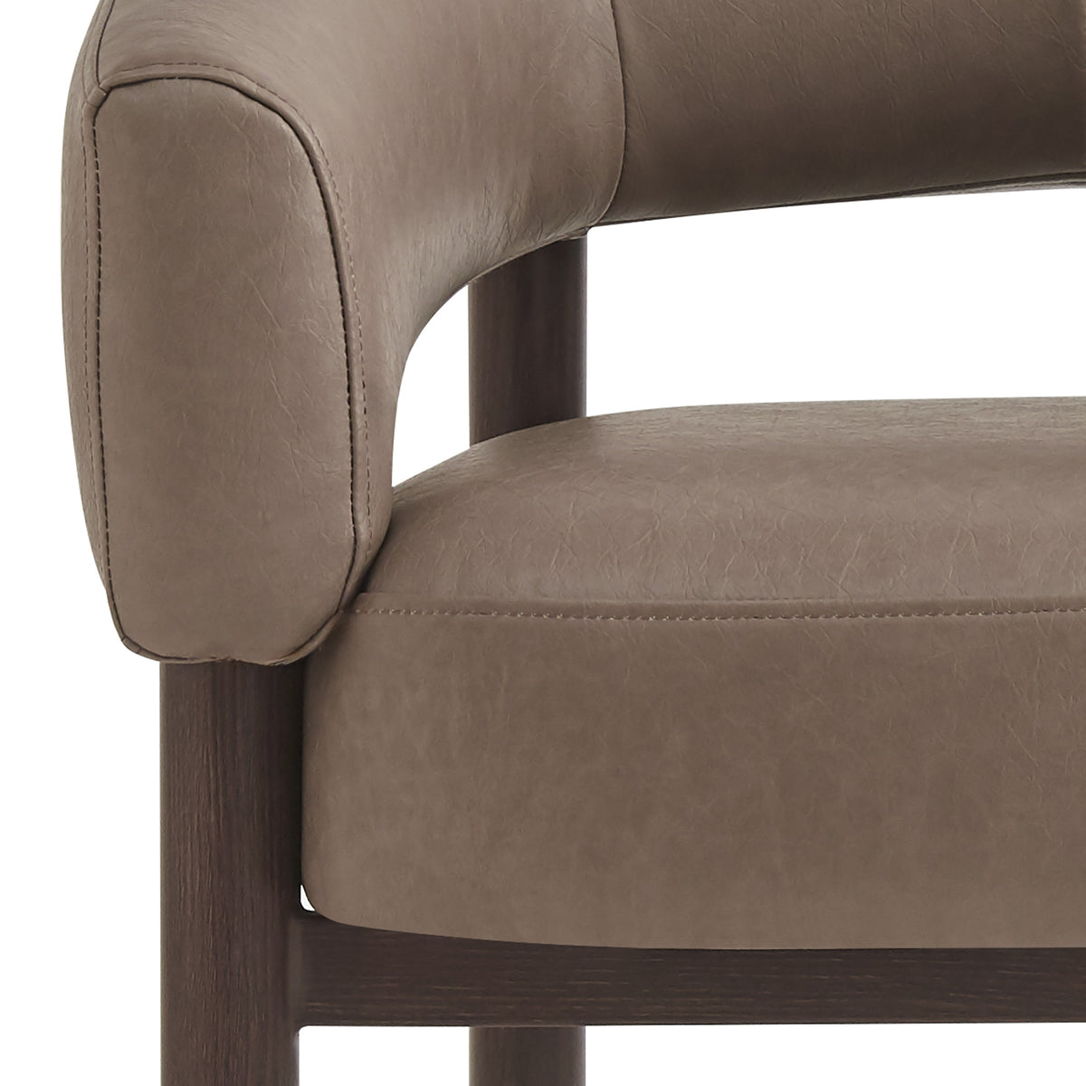 Allegra Accent Chair (Dark Taupe and Walnut)