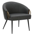 Zita Accent Chair (Vintage Charcoal and Black and Aged Gold)