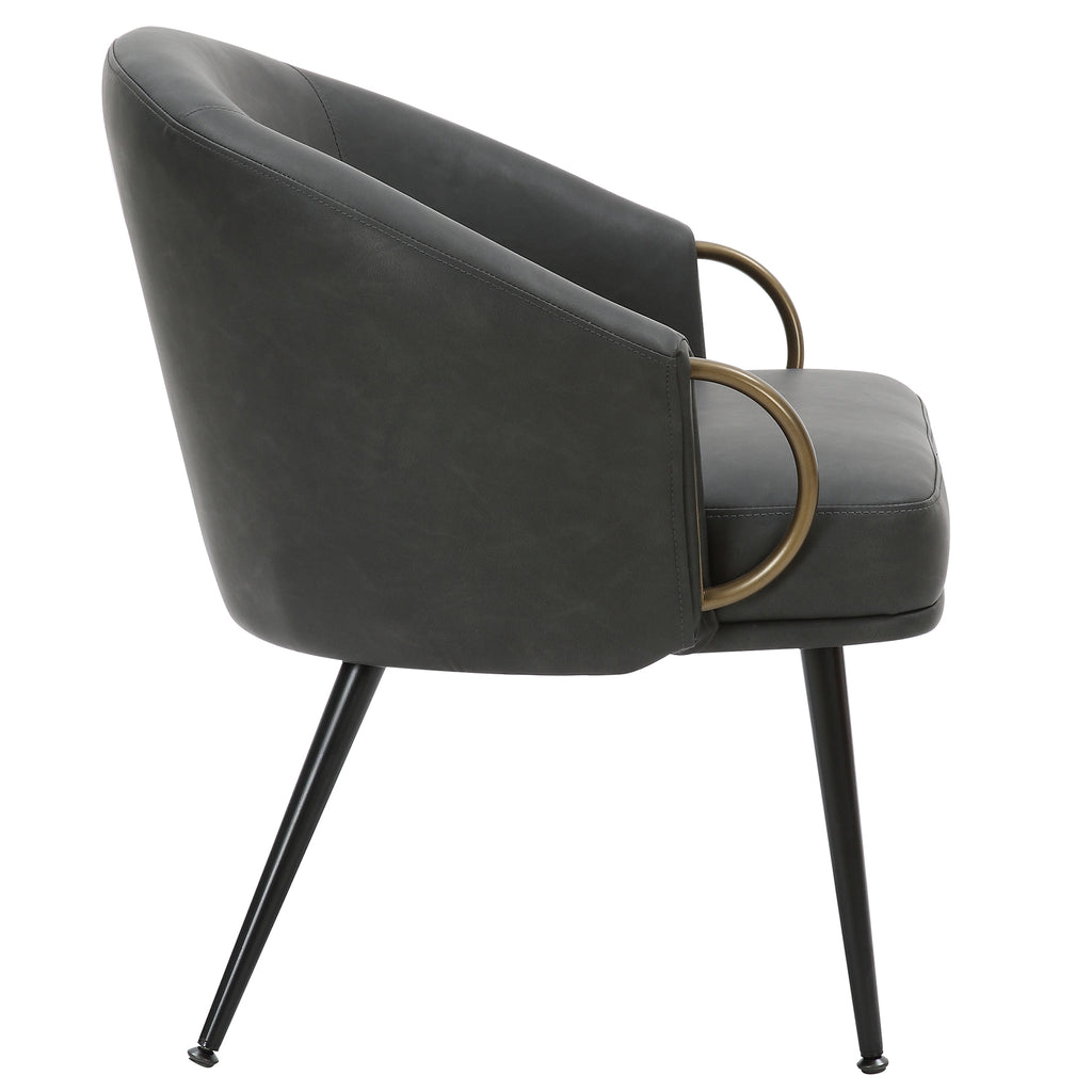 Zita Accent Chair (Vintage Charcoal and Black and Aged Gold)
