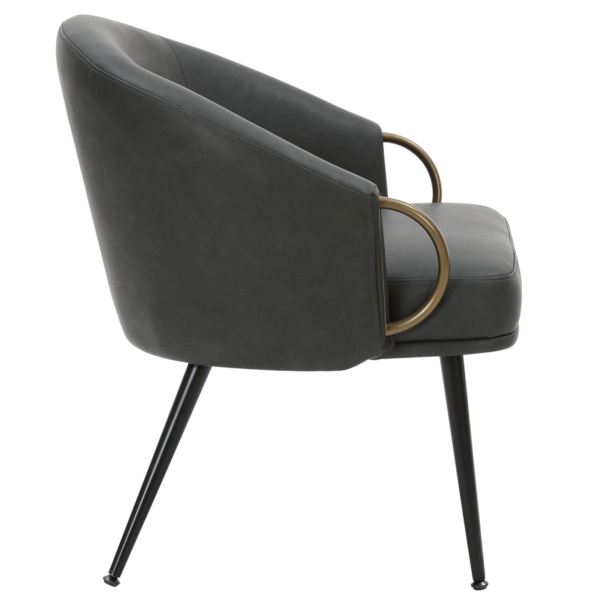 Zita Accent Chair (Vintage Charcoal and Black and Aged Gold)