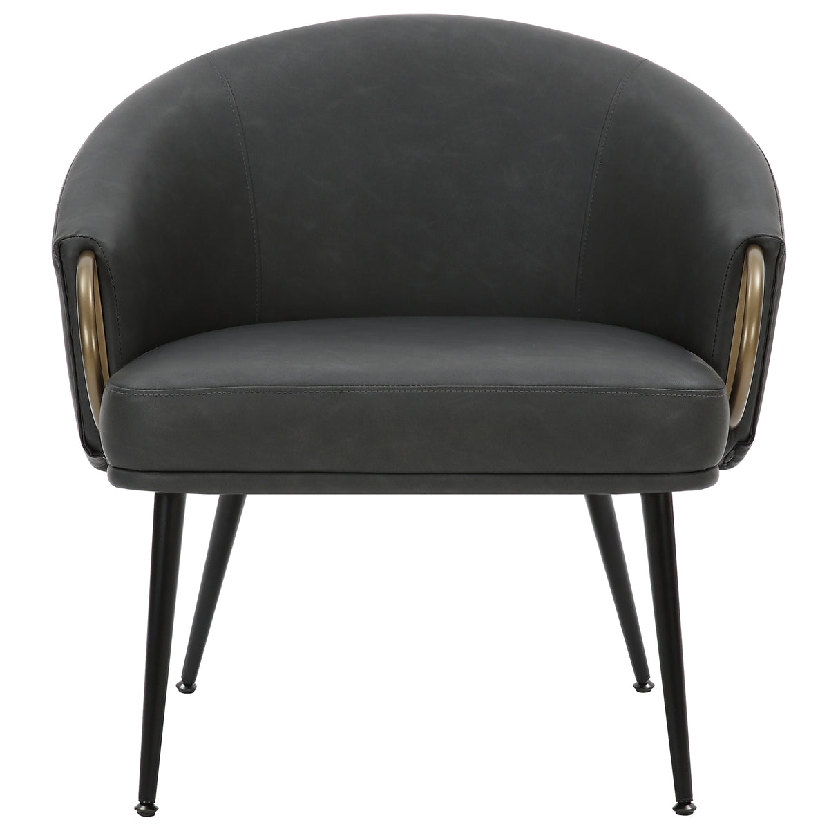Zita Accent Chair (Vintage Charcoal and Black and Aged Gold)