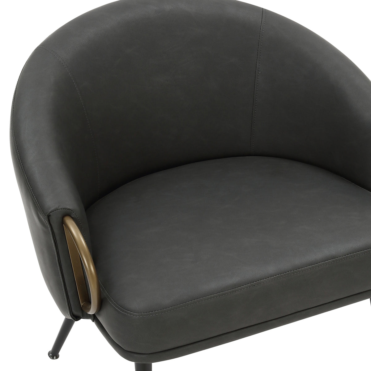 Zita Accent Chair (Vintage Charcoal and Black and Aged Gold)