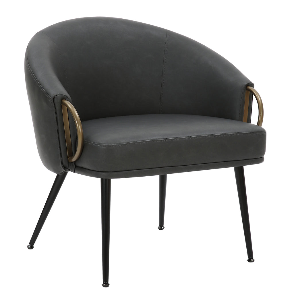 Zita Accent Chair (Vintage Charcoal and Black and Aged Gold)