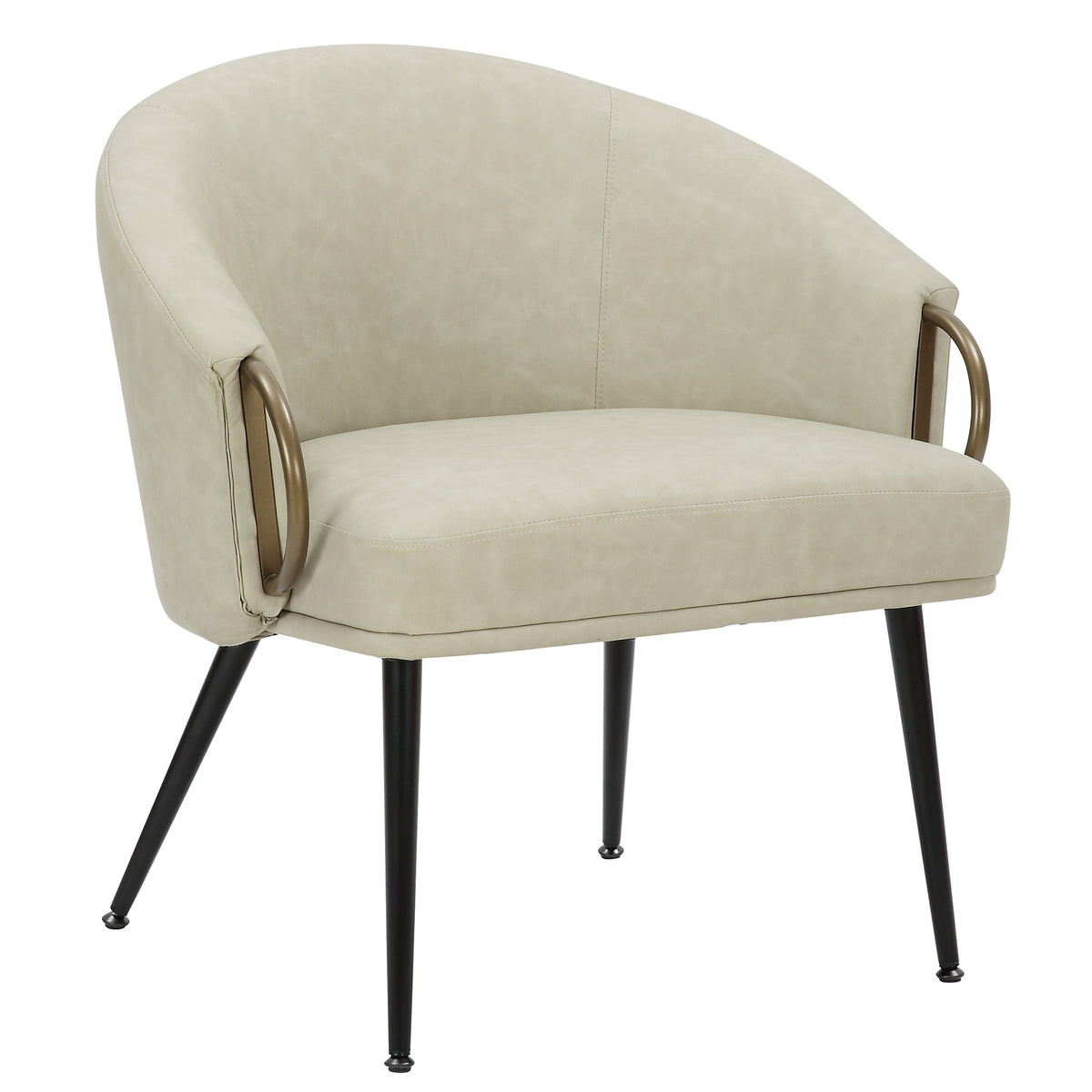 Zita Accent Chair (Vintage Ivory and Black and Aged Gold)