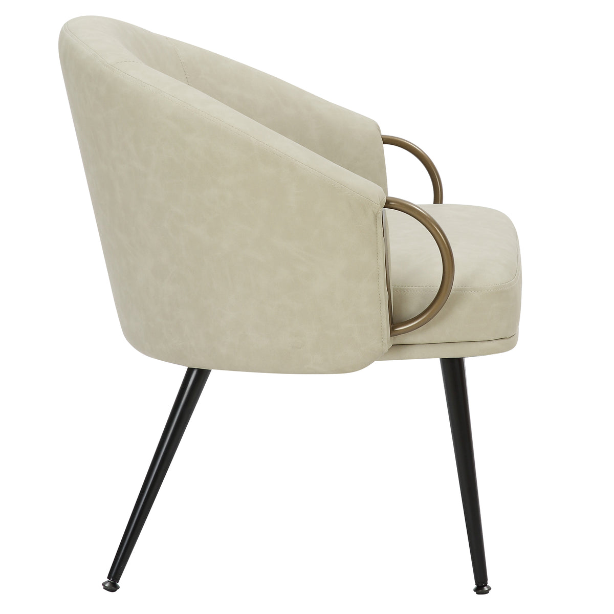 Zita Accent Chair (Vintage Ivory and Black and Aged Gold)