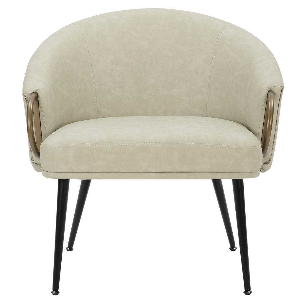 Zita Accent Chair (Vintage Ivory and Black and Aged Gold)