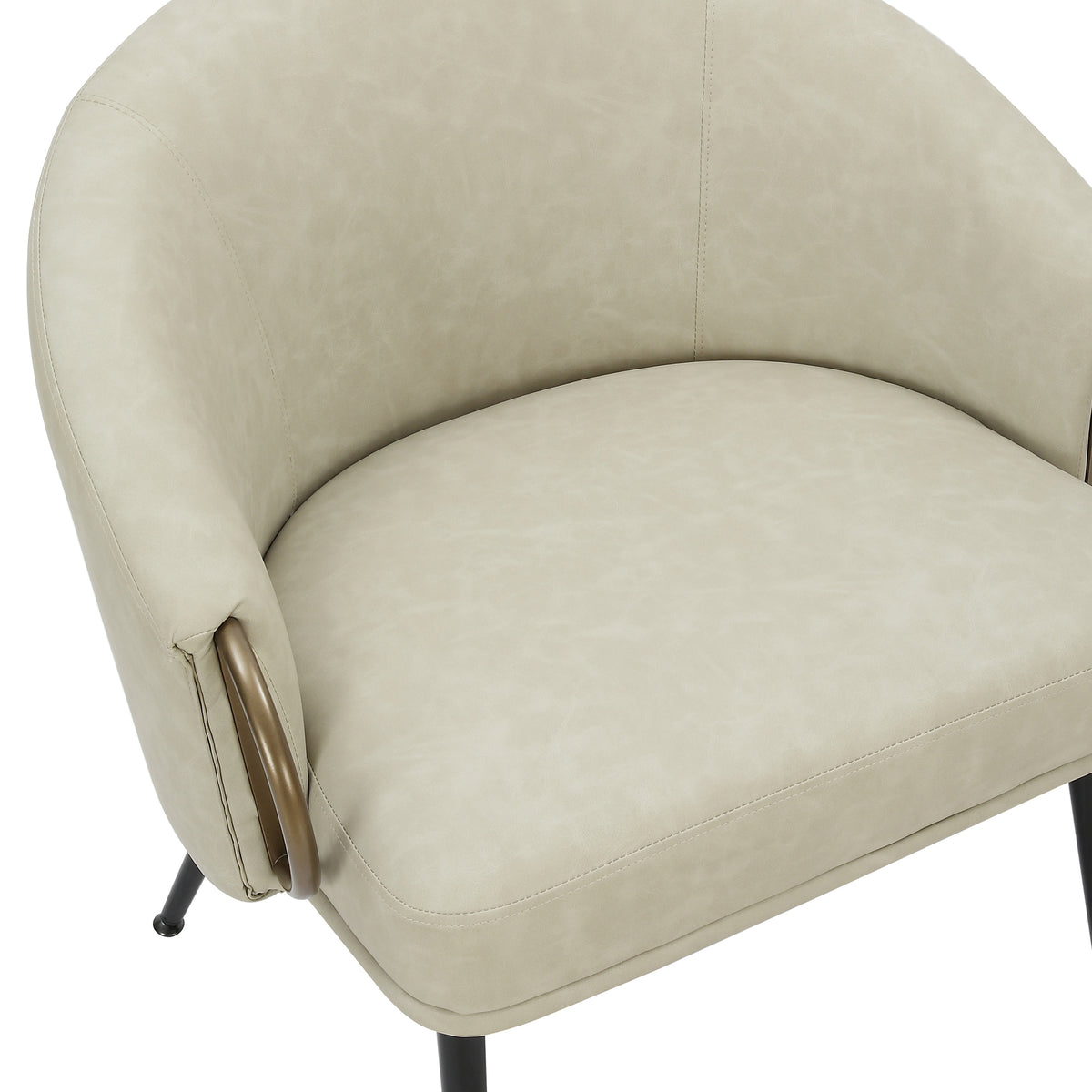 Zita Accent Chair (Vintage Ivory and Black and Aged Gold)