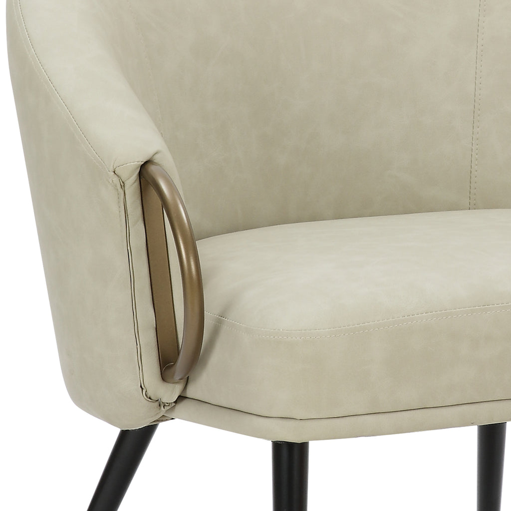 Zita Accent Chair (Vintage Ivory and Black and Aged Gold)