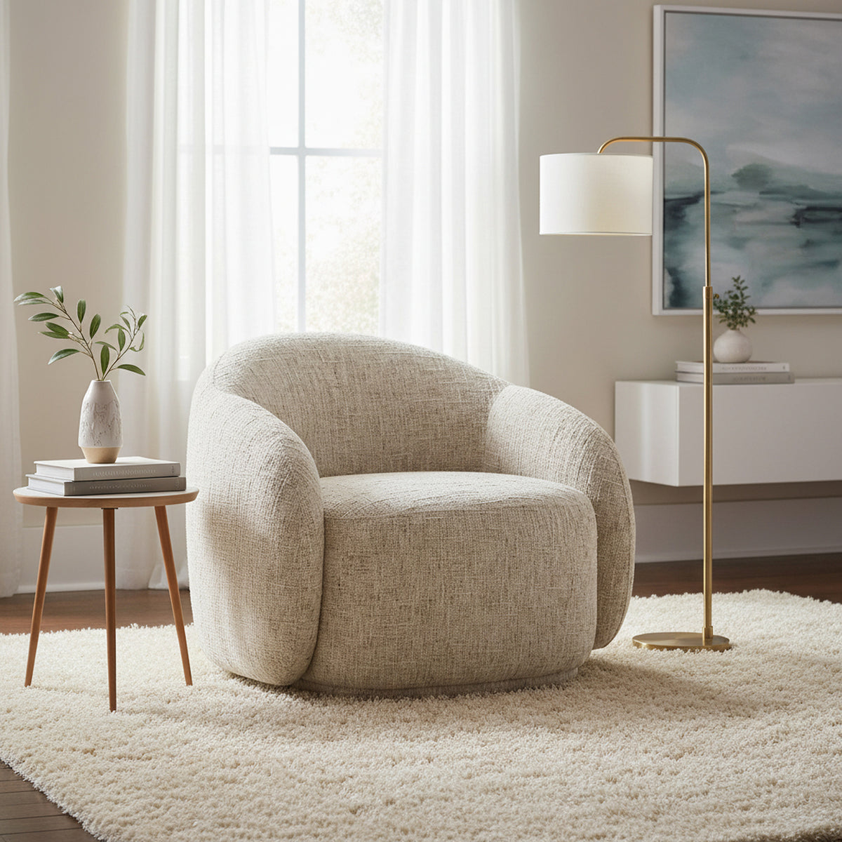 Amriel Accent Chair (Beige Multi-Tone)
