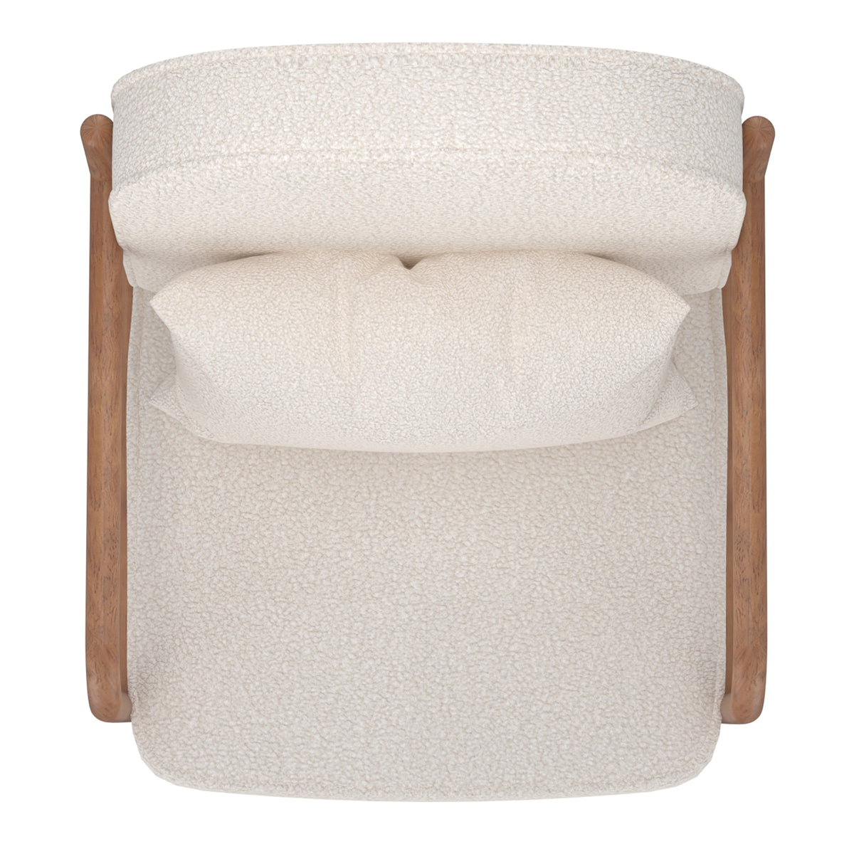 Fani Accent Chair, Fabric (White Boucle and Walnut)