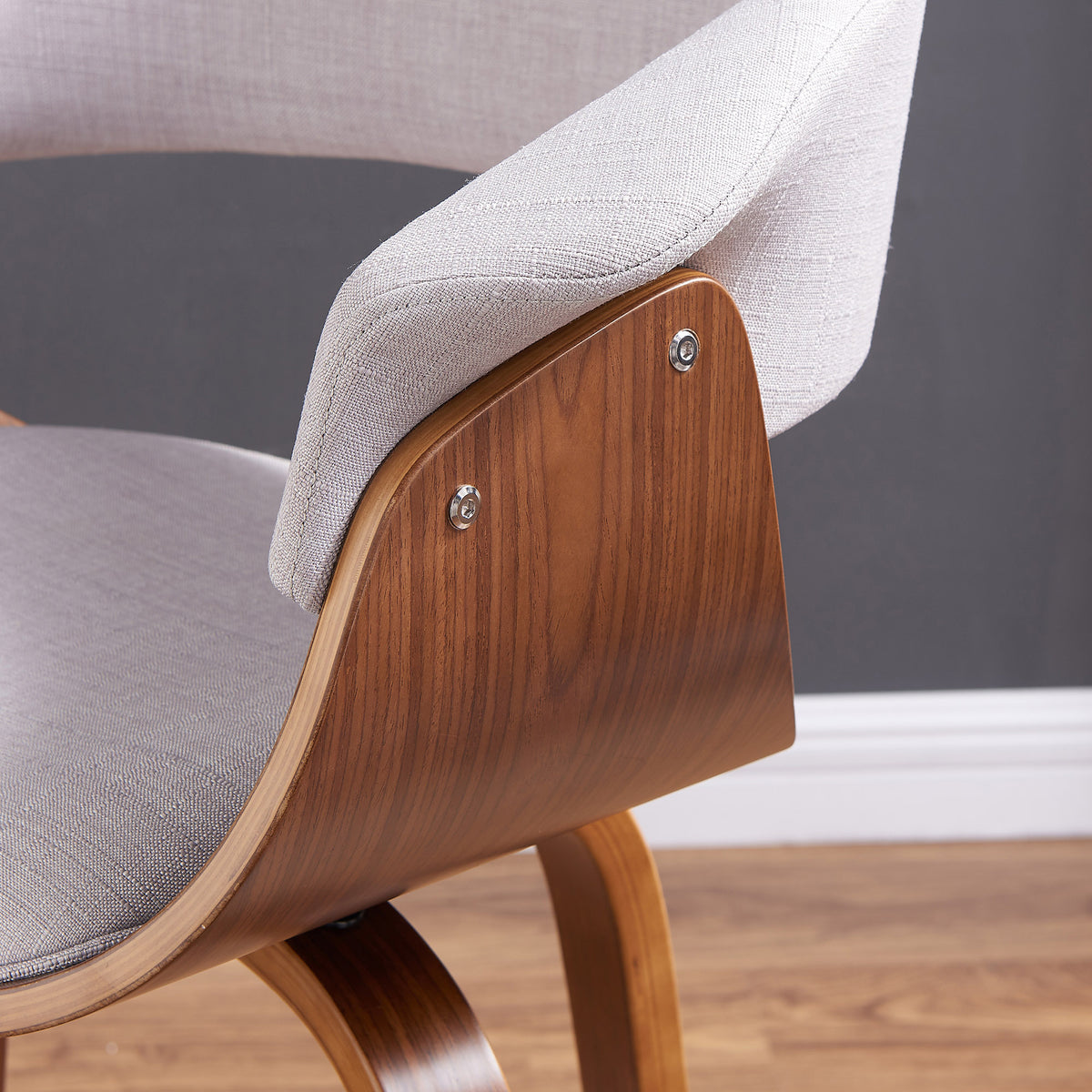 Holt Accent and Dining/Lounge Chair (Grey and Walnut) (Set of 2)