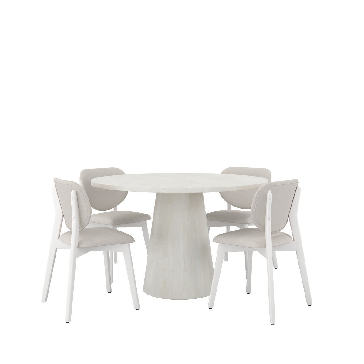 5-Piece Dining Set (White Vigo)