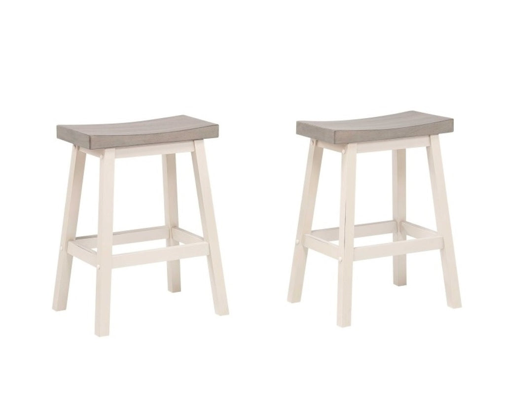 Counter Stool (Grey/White) (Set of 2) - 11225-24-OW