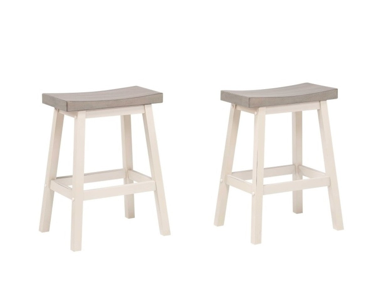 Counter Stool (Grey/White) (Set of 2) - 11225-24-OW