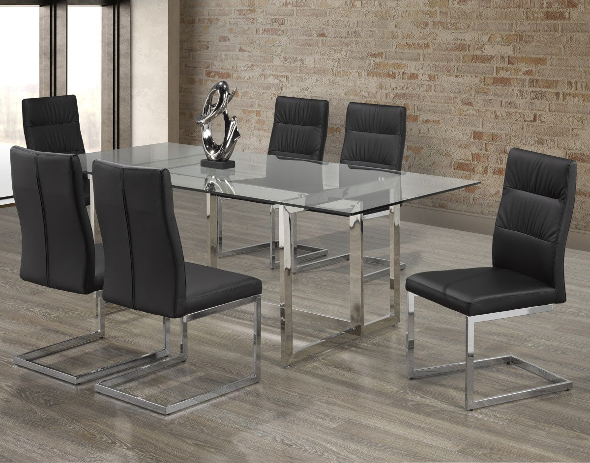 7-Piece Dining Set (Black) - 5002