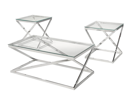 3-Peice Coffee Table Set (Silver)