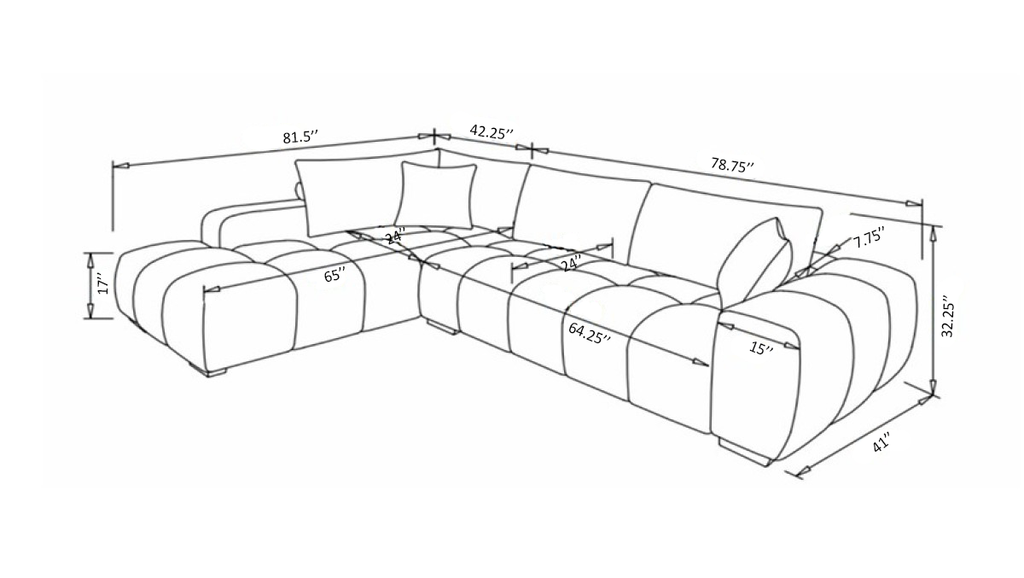 Zara LHF Sectional (Yellow)