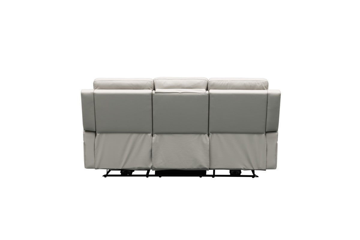 Leather Power Recliner Sofa (Beige)