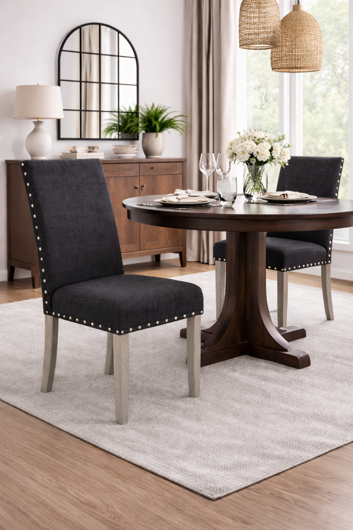 Dining Chair (Dark Grey) (Set of 2)