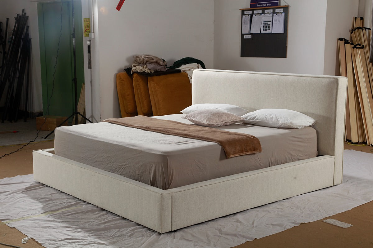 Queen Storage Bed (Beige)