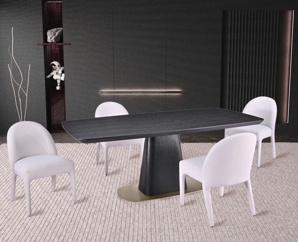 5-Piece Dining Set (Black/Beige)