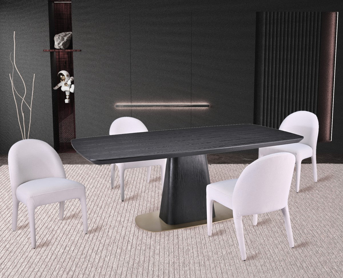 5-Piece Dining Set (Black/Beige)