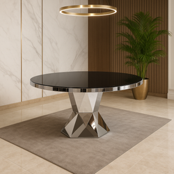 Majestic 60” Round Dining Table – Black