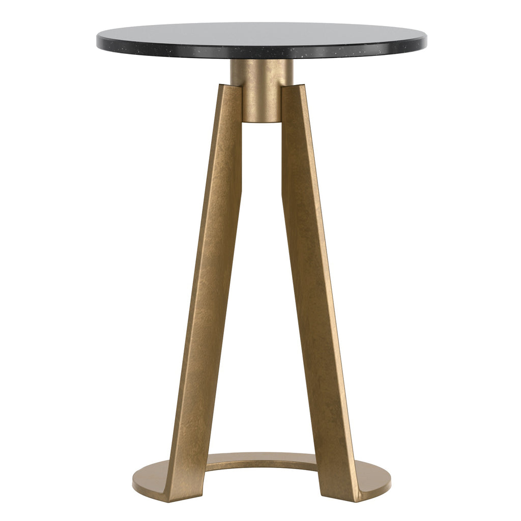 Devas Round Accent Table (Black and Aged Brass)