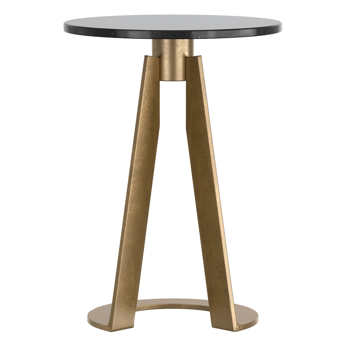 Devas Round Accent Table (Black and Aged Brass)