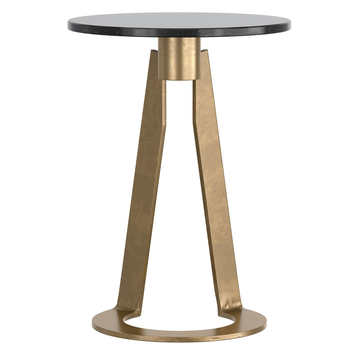 Devas Round Accent Table (Black and Aged Brass)