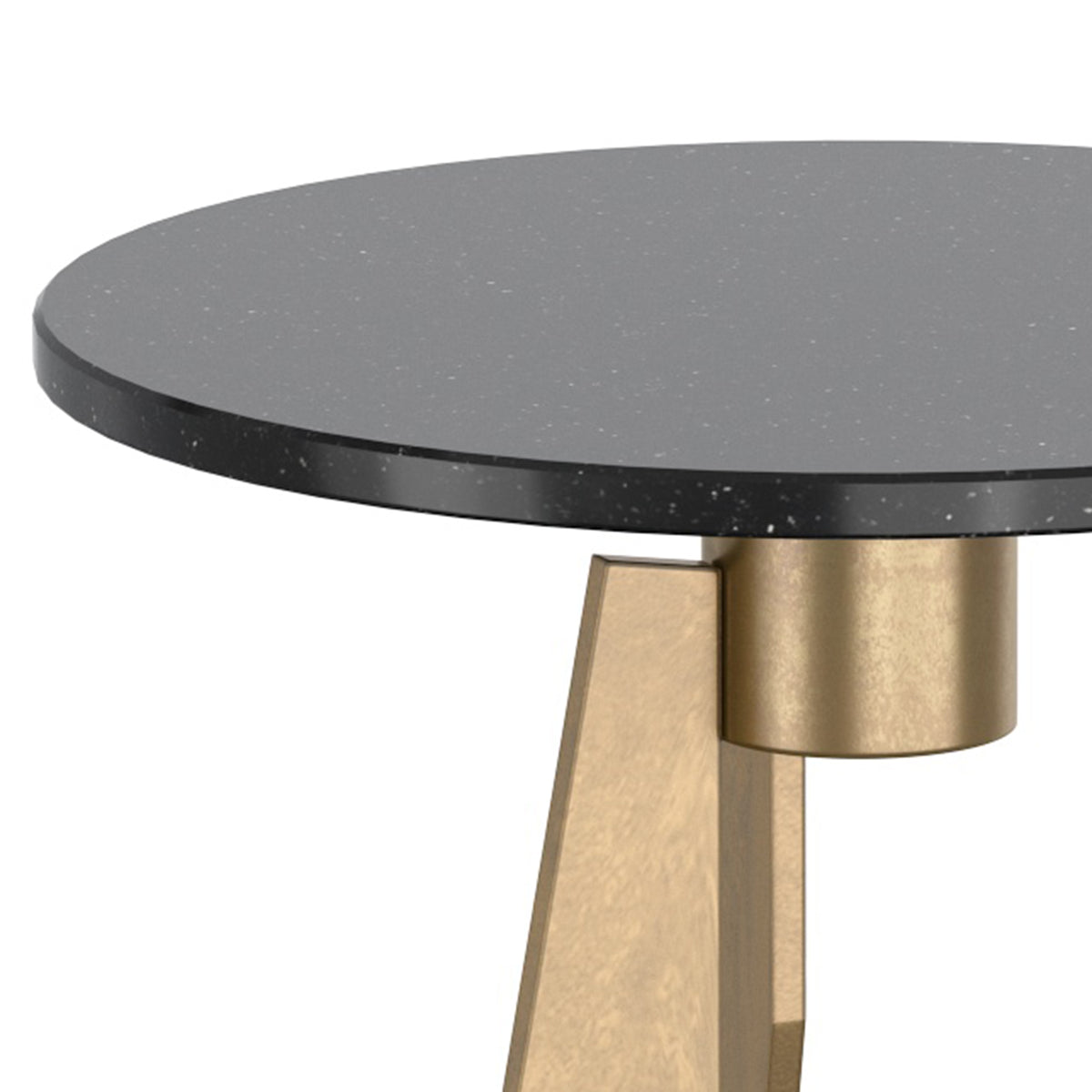 Devas Round Accent Table (Black and Aged Brass)