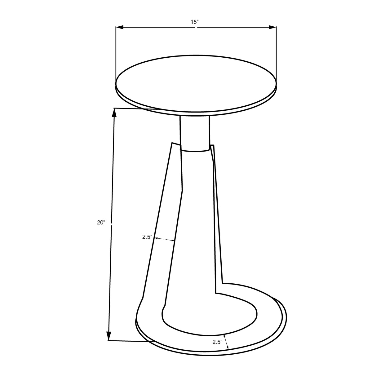 Devas Round Accent Table (White and Aged Brass)