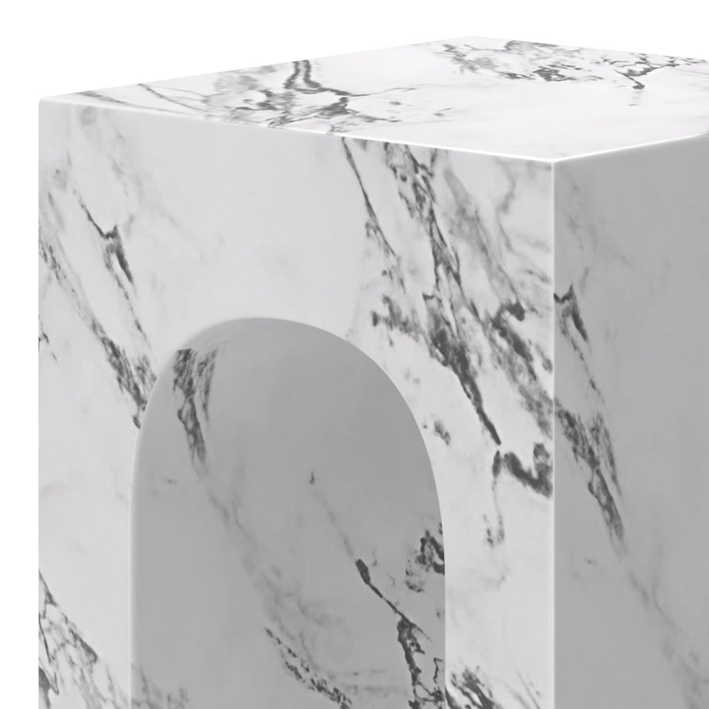 Atticus Square Accent Table (Bulgari White)