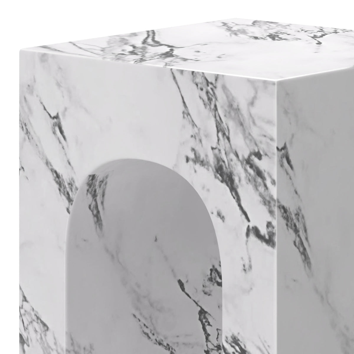 Atticus Square Accent Table (Bulgari White)