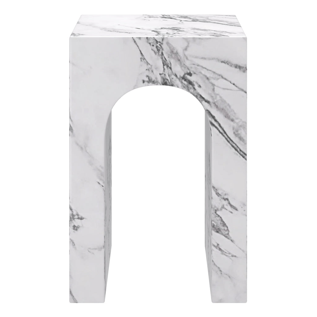 Atticus Square Accent Table (Bulgari White)