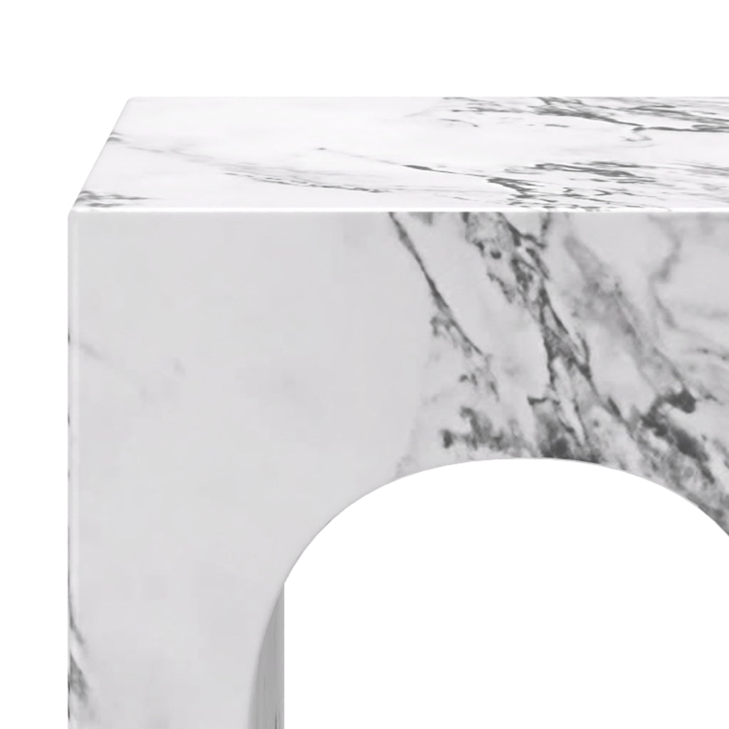 Atticus Square Accent Table (Bulgari White)