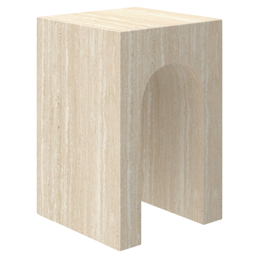 Atticus Square Accent Table (Travertine)