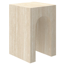 Atticus Square Accent Table (Travertine)