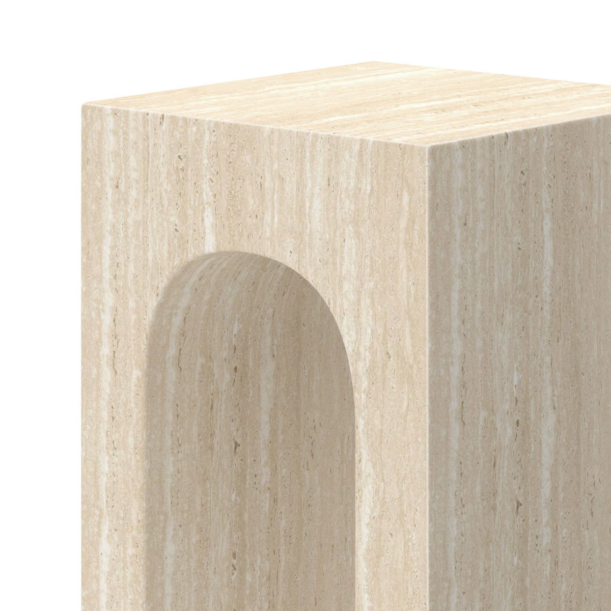 Atticus Square Accent Table (Travertine)