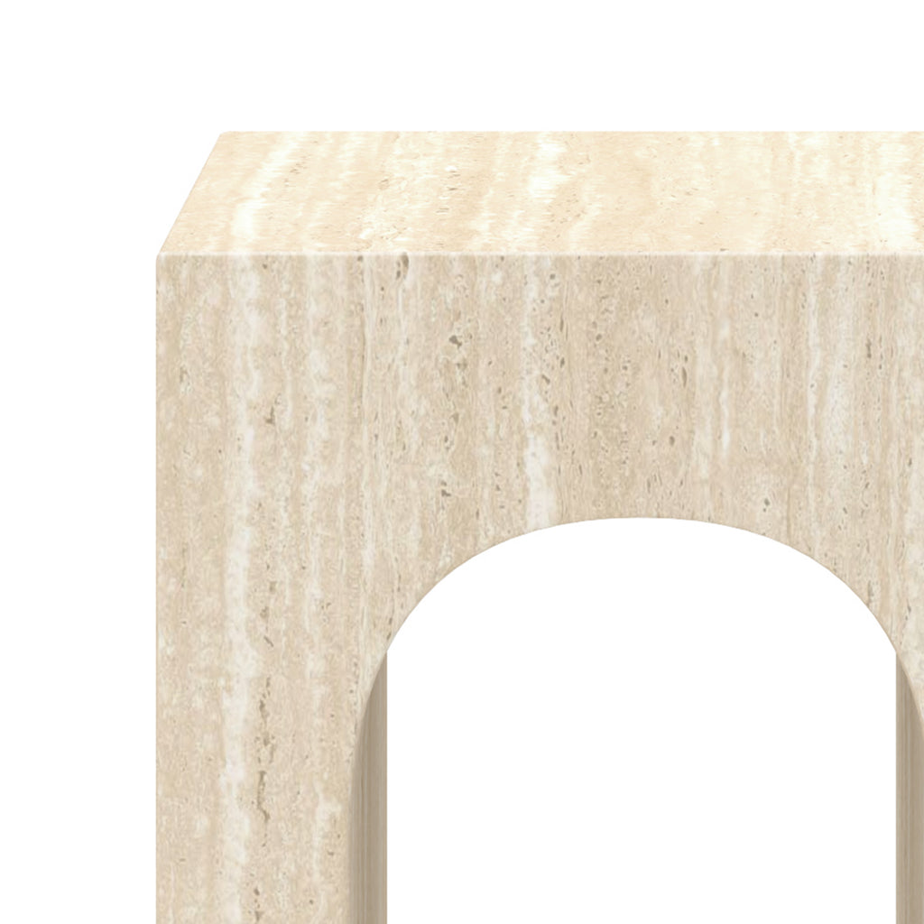 Atticus Square Accent Table (Travertine)