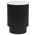 Reyna Round Accent Table with Storage (Black and White)
