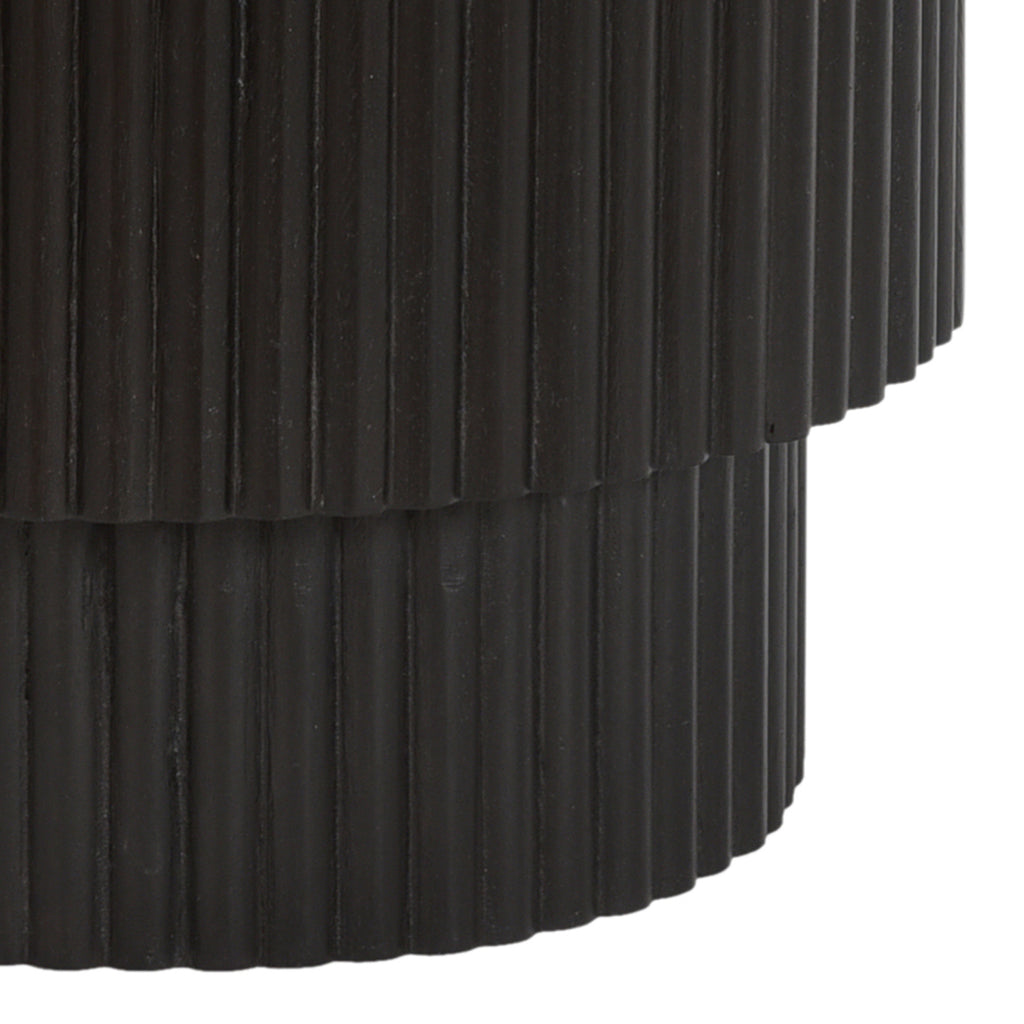 Reyna Round Accent Table with Storage (Black and White)