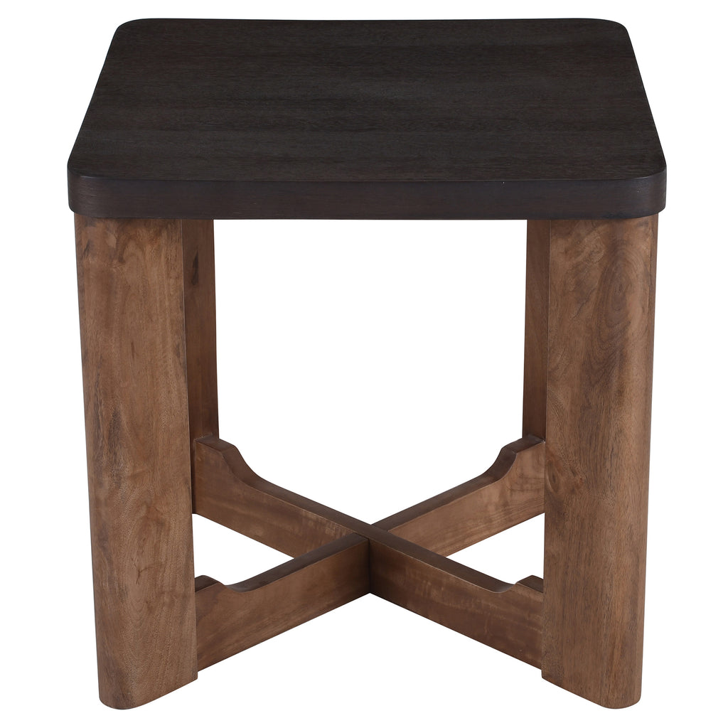 Merano Square Accent Table (Mocha and Walnut)