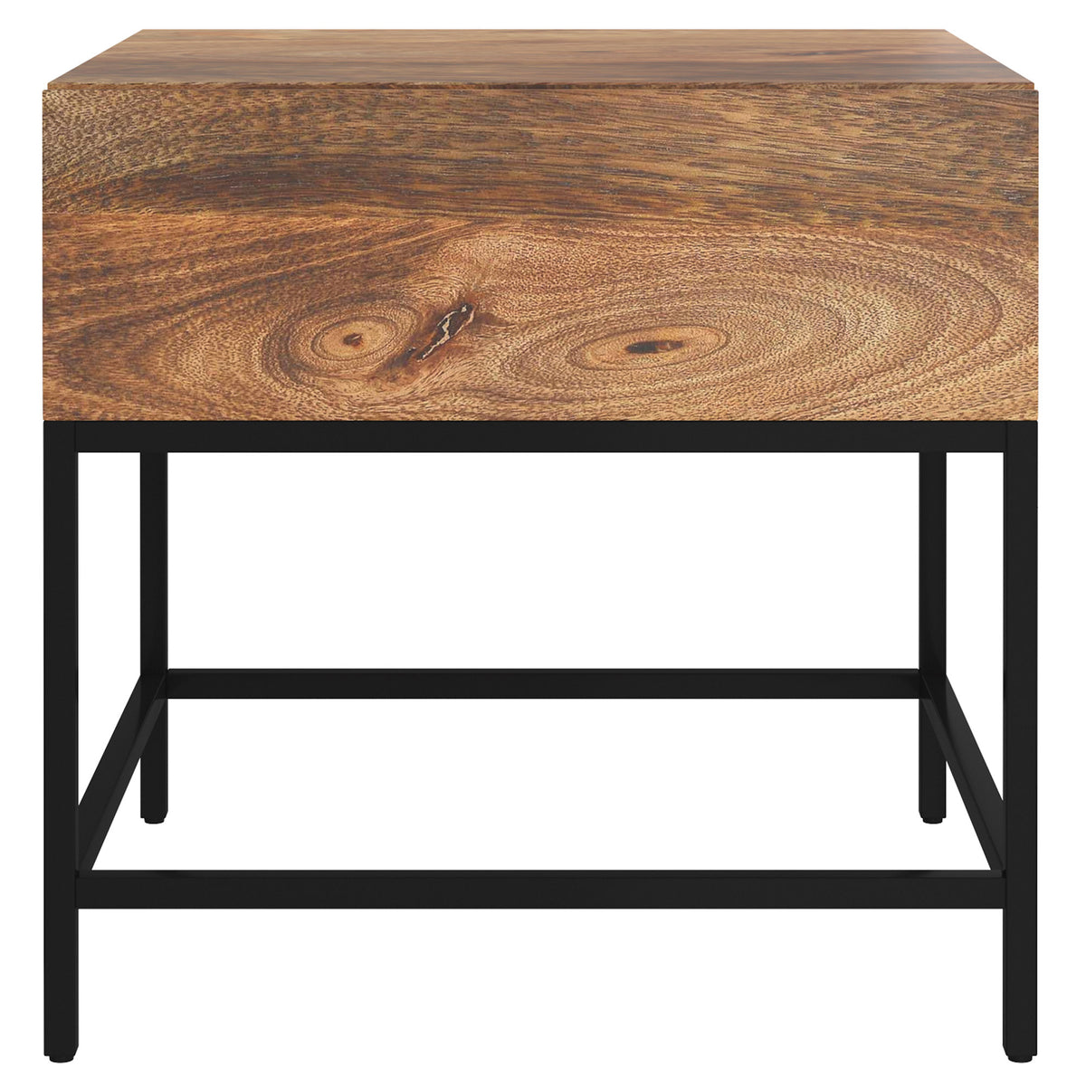 Ojas Accent Table (Natural Burnt and Black)