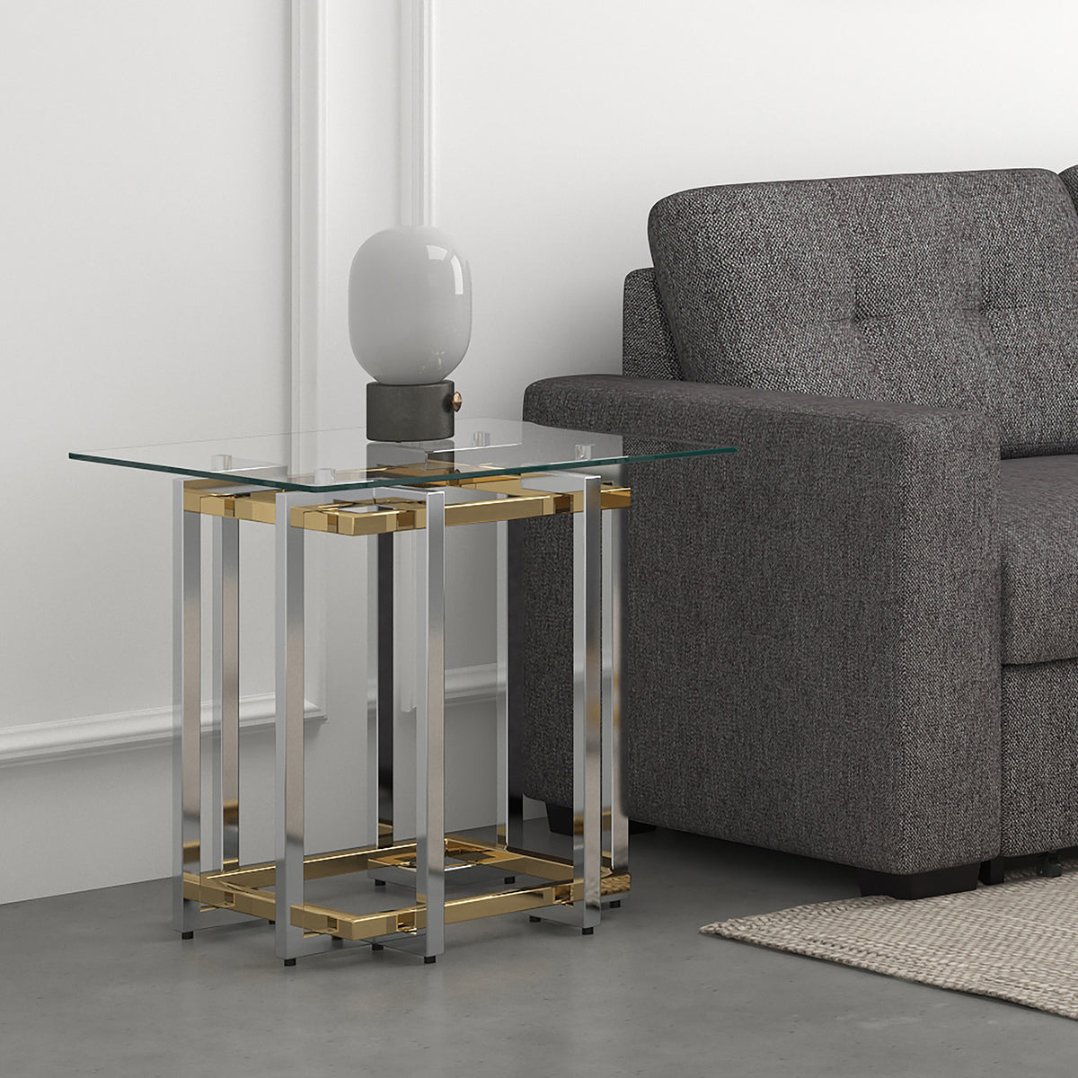 Florina Accent Table (Silver and Gold)