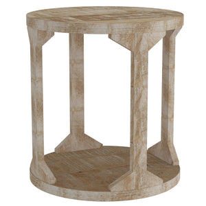 Avni Round Accent Table (Distressed Natural)