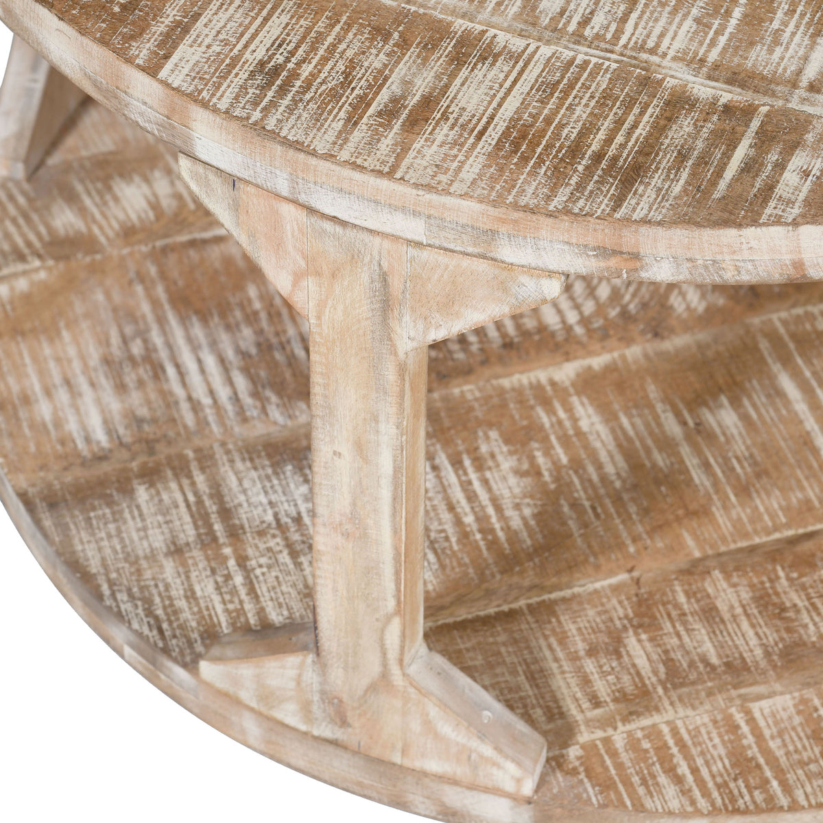 Avni Round Accent Table (Distressed Natural)