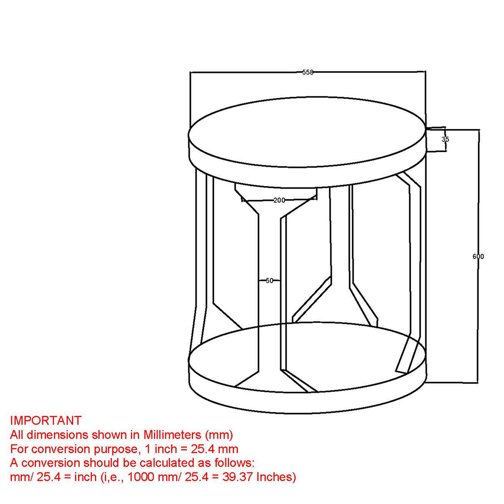 Avni Round Accent Table (Distressed Natural)
