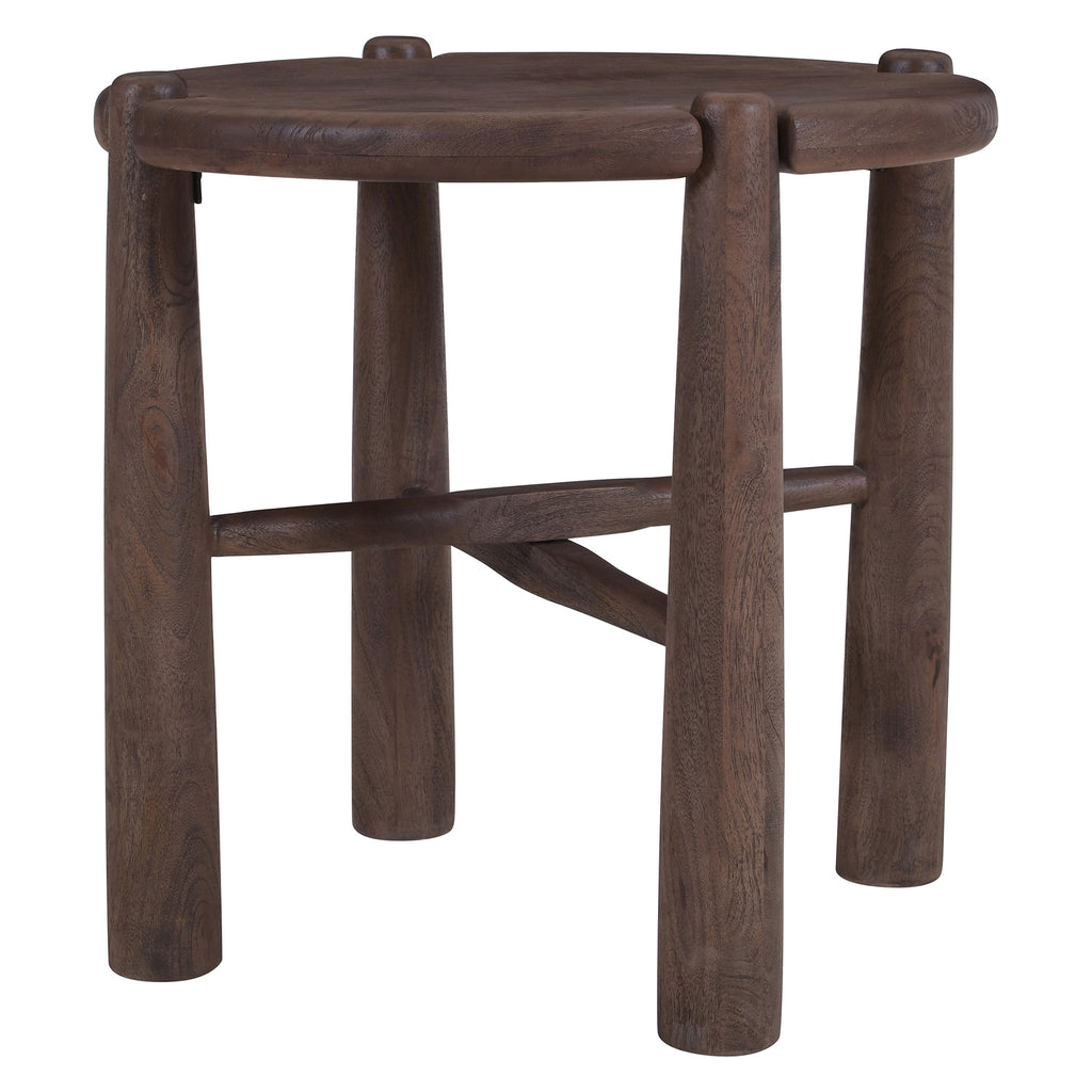 Carlyn Round Accent Table (Dark Walnut)